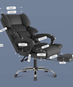 Ergonomische Directiestoel met Voetensteun - PU Leer - Verstelbaar