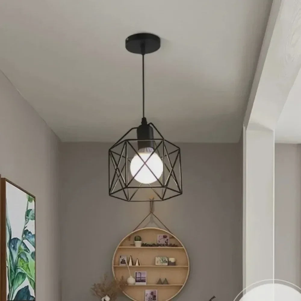 Industriële Vintage Hanglamp LED - Metalen Kooi Design voor Keuken, Woonkamer