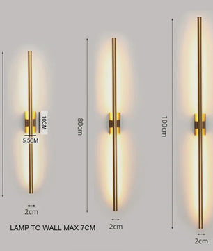 Moderne Lineaire Wandlamp LED - Stijlvol Zwart of Goud