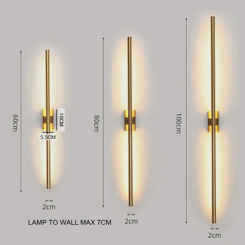 Moderne Lineaire Wandlamp LED - Stijlvol Zwart of Goud