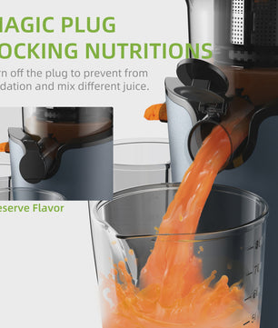 BioloMix Slowjuicer met 78mm Vulopening - Krachtige 200W Motor voor Hele Vruchten