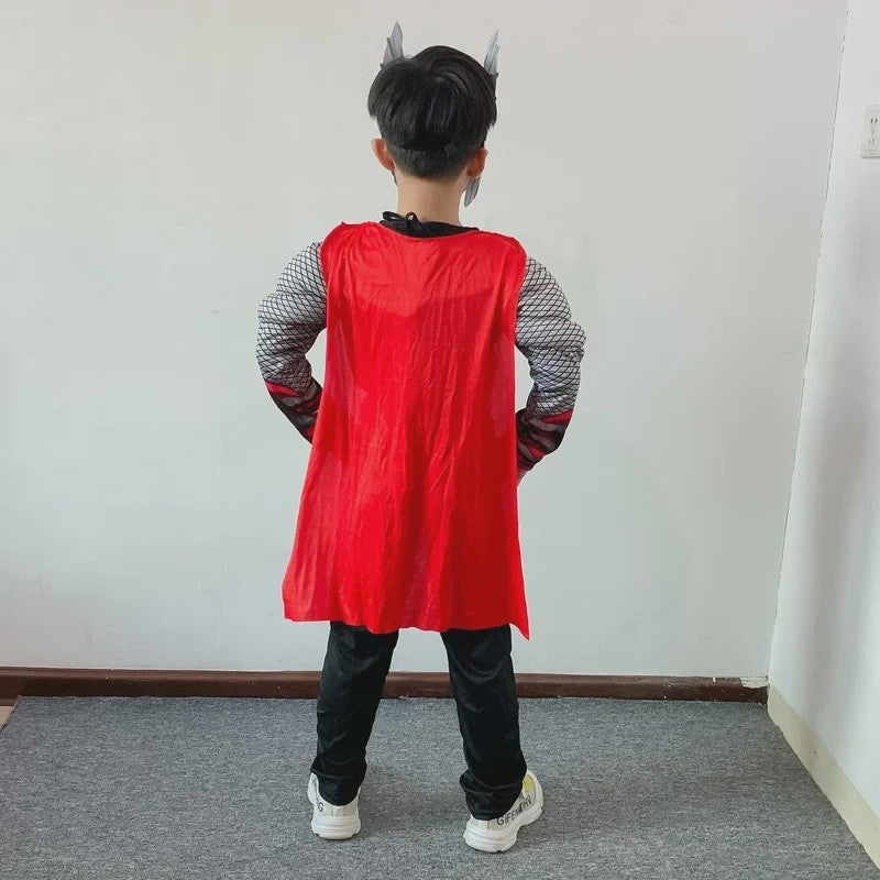 Thor Muscle Held Cosplay Kostuum Compleet met Mjölnir Hamer - Kinderen Halloween & Carnaval