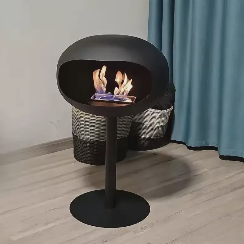Vrijstaande Bio-ethanol Haard - Ovalen Bol Design met Echte Vlam