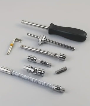 46-delige 1/4 inch doppenset met ratel en bits – Complete gereedschapskit voor motor en auto