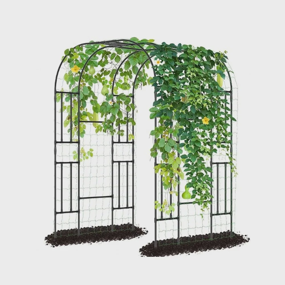 Zwarte Metalen Tuinboog 2.2m - Klimrek voor Klimplanten, Groenten & Rozen
