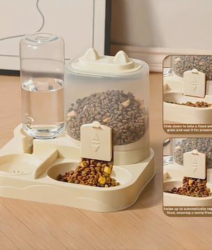 Automatische 2-in-1 Kattenvoerbak en Waterdispenser - Grote Capaciteit
