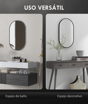 Gouden Ovalen Wandspiegel met Aluminium Frame - Decoratief en Veelzijdig