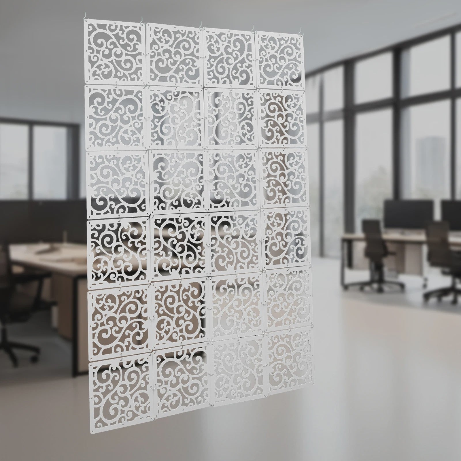 24 Stuks Hangende Kamerverdeler Schermen met Ranken Bloemenpatroon - Decoratie & Privacy