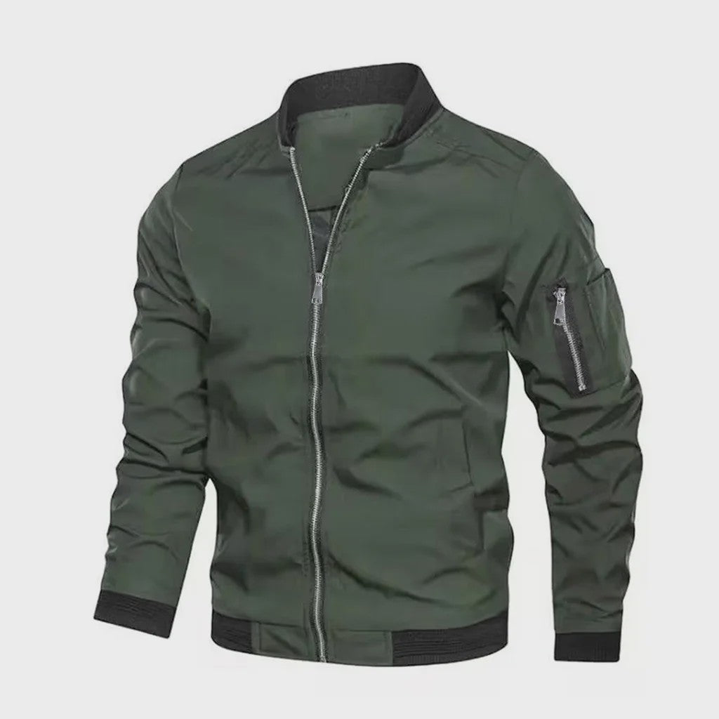 Herfst Winter Heren Bomberjack - Basic Stijl Effen Kleur Jas