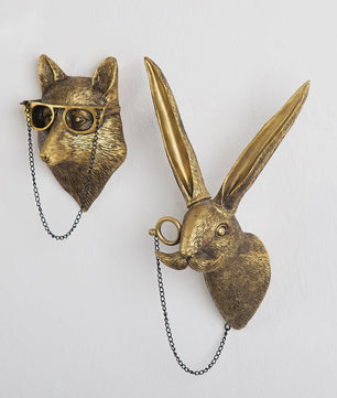 Gouden Hertenkop Wandhaak - Decoratieve Resin Muurhanger met Opbergfunctie