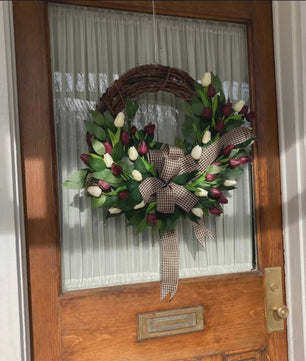 Luxe Tulpen Krans - Voorjaar & Feest Decoratie - Deurhanger