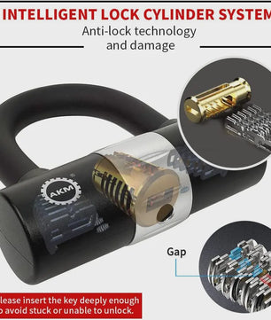 Heavy Duty U-Lock 16mm Fiets & Motor - Anti-diefstal Sluiting met 2 Sleutels