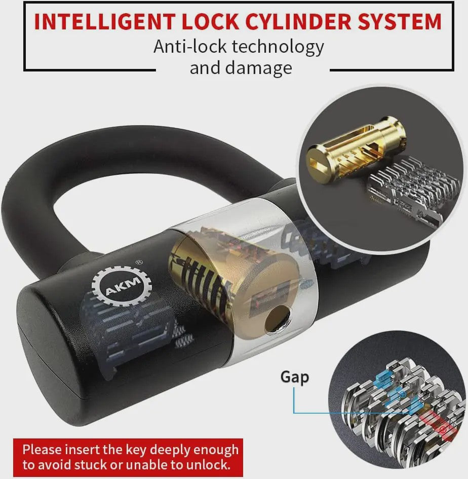 Heavy Duty U-Lock 16mm Fiets & Motor - Anti-diefstal Sluiting met 2 Sleutels