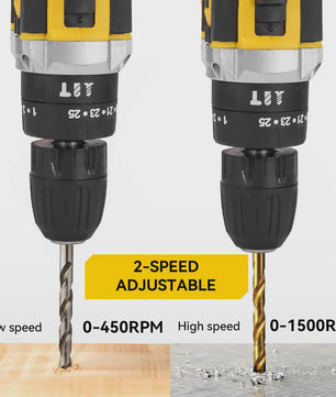 MELLWIN Accu Klopboormachine Set 25+3 Nm Koppel - 10mm Klopboormachine met 2x 21V Batterijen