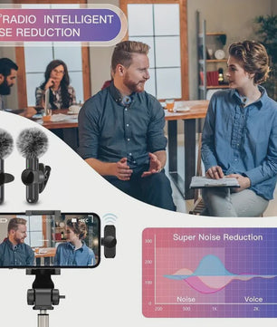 Draadloze Lavalier Microfoon met Windkap - Mini Clip-on voor Smartphone Vlog & Live Streaming