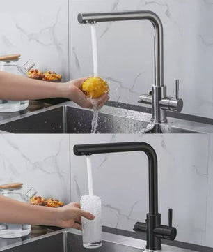 Keukenkraan met Waterfilter en Dubbele Hendel - Zuiver Drinkwater
