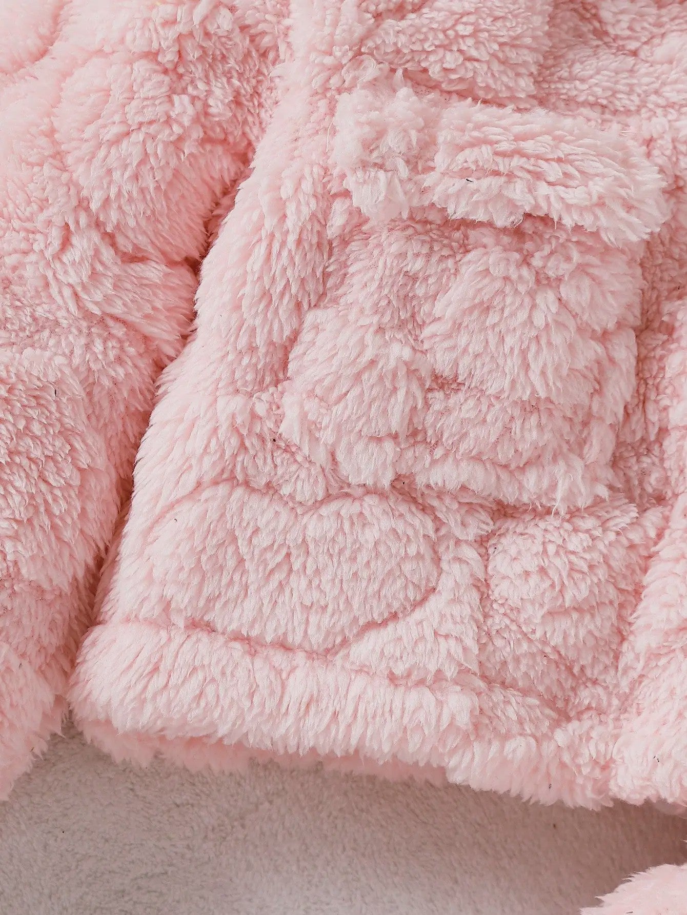Schattige Baby Meisjes Set: Roze Pluche Jasje, Lange Broek & Top