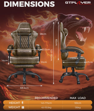 Ergonomische GTPLAYER Gaming Stoel - Verstelbaar, Comfortabel en Stijlvol