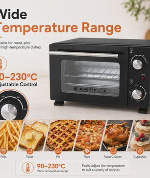Compacte Elektrische Oven 10L - 800W, 90-230°C, Timer, Bakplaat & Rooster