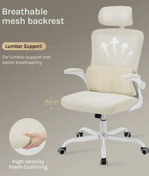 Ergonomische Bureaustoel Mesh met Hoofdsteun en Kantelfunctie - Comfortabel Werken