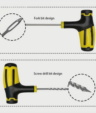 Universele Bandenreparatieset met Gereedschap en Plakstrips - Noodreparatie voor Auto, Motor, Fiets