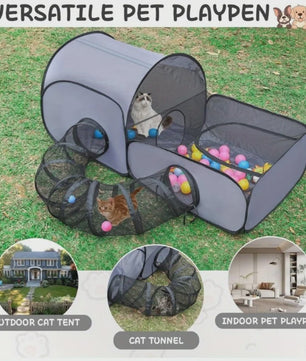 Opvouwbare Katten Tunneltent Speelpen - Ademend Polyester voor Binnen & Buiten