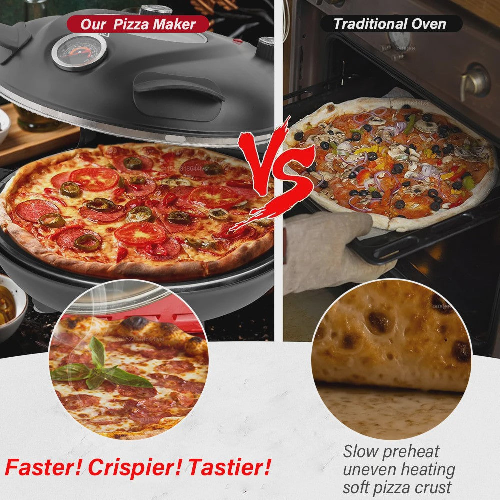 Elektrische Pizzaoven 12-inch met Dubbele Temperatuurregeling tot 420℃