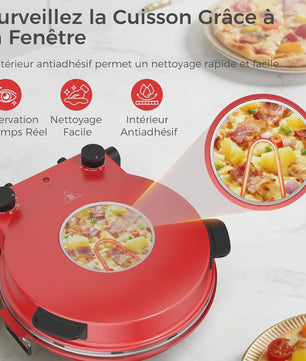 Elektrische Pizzaoven met Pizzasteen - Snel & Verstelbare Temperatuur