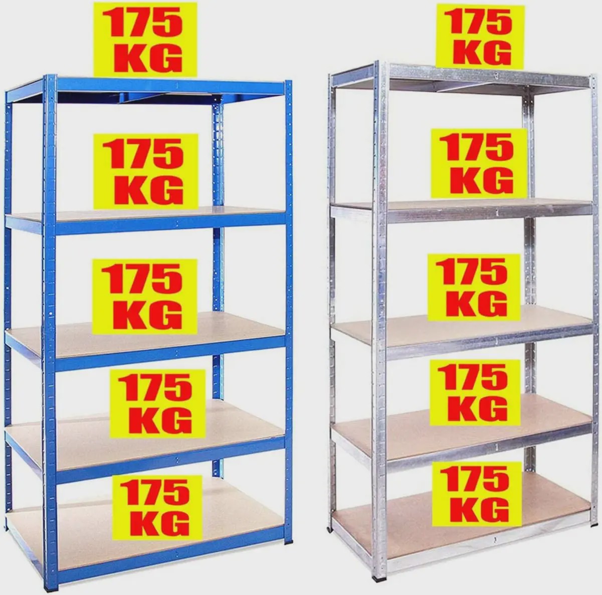 DayPlus Storage Shelving Heavy Duty Adjustable Boltless Garage Metal Shelf, Workshop Shelf, Max Load 875kg,Easy Installation