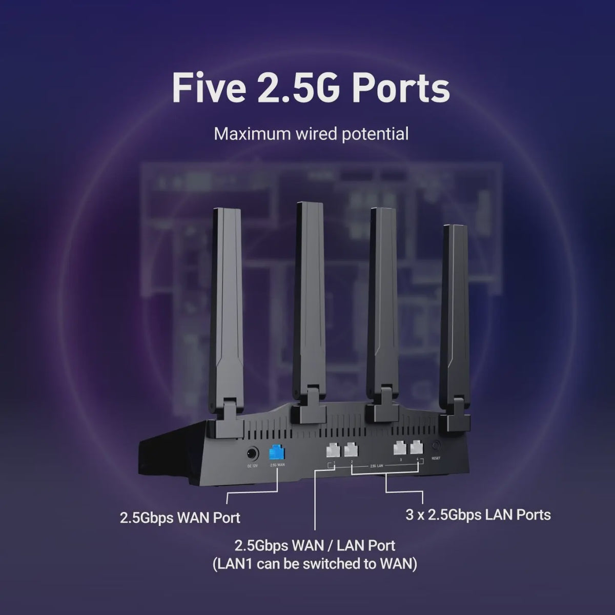 GL.iNet Flint 3 (BE9300) Tri-Band WiFi 7 Router: Ultrahoge Snelheid, Gaming & 5x 2.5G Poorten