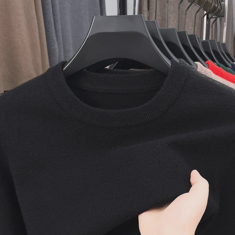 Heren Gebreide Trui met Diamantpatroon - Casual Ronde Hals, Lange Mouwen