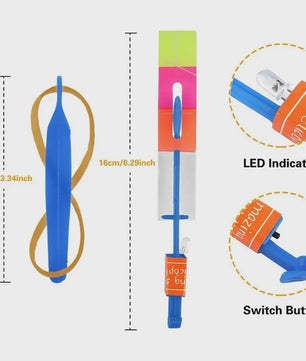 Vliegende Raket Speelgoed met LED Licht - Sling Rocket Helikopter voor Buitenplezier