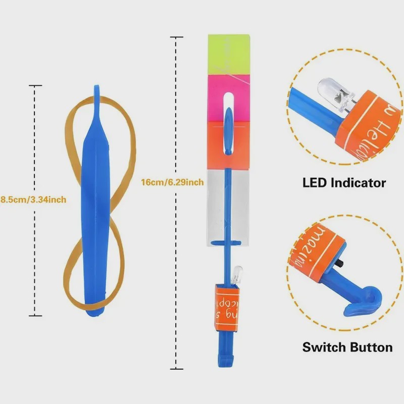 Vliegende Raket Speelgoed met LED Licht - Sling Rocket Helikopter voor Buitenplezier