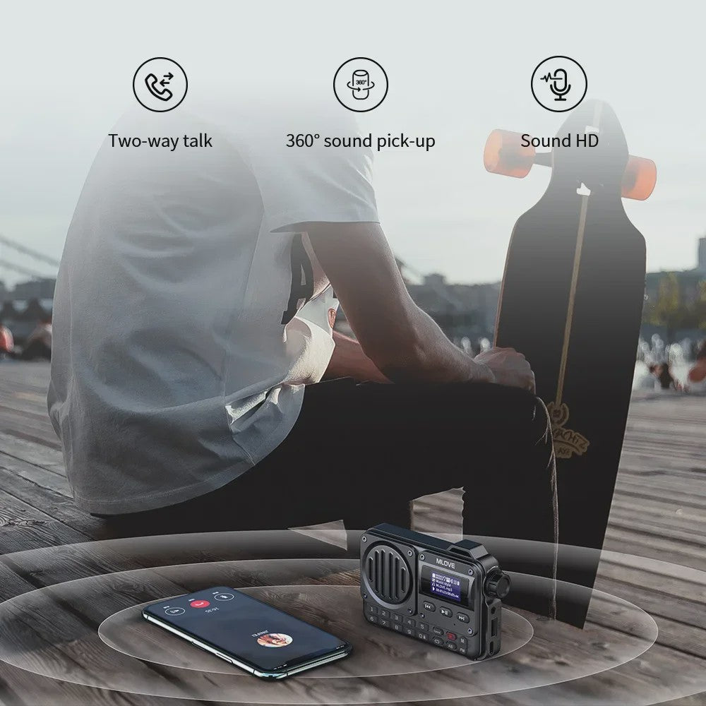 MLOVE BV800 Draagbare Bluetooth Speaker met FM Radio, LCD Scherm, AUX, USB & TF Kaart