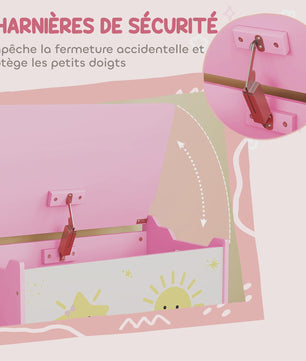 Roze Speelgoedkist met Deksel en Veiligheidsscharnieren - Ruim en Decoratief