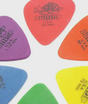 Dunlop Tortex Plectrums Set - 10 Stuks Diverse Diktes voor Gitaar