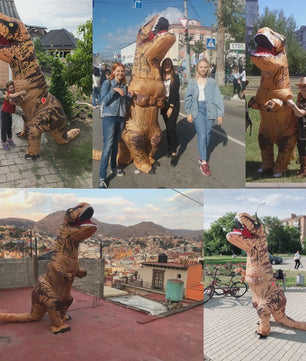 Opblaasbaar T-Rex Dinosaurus Kostuum voor Volwassenen - Halloween, Feest & Cosplay