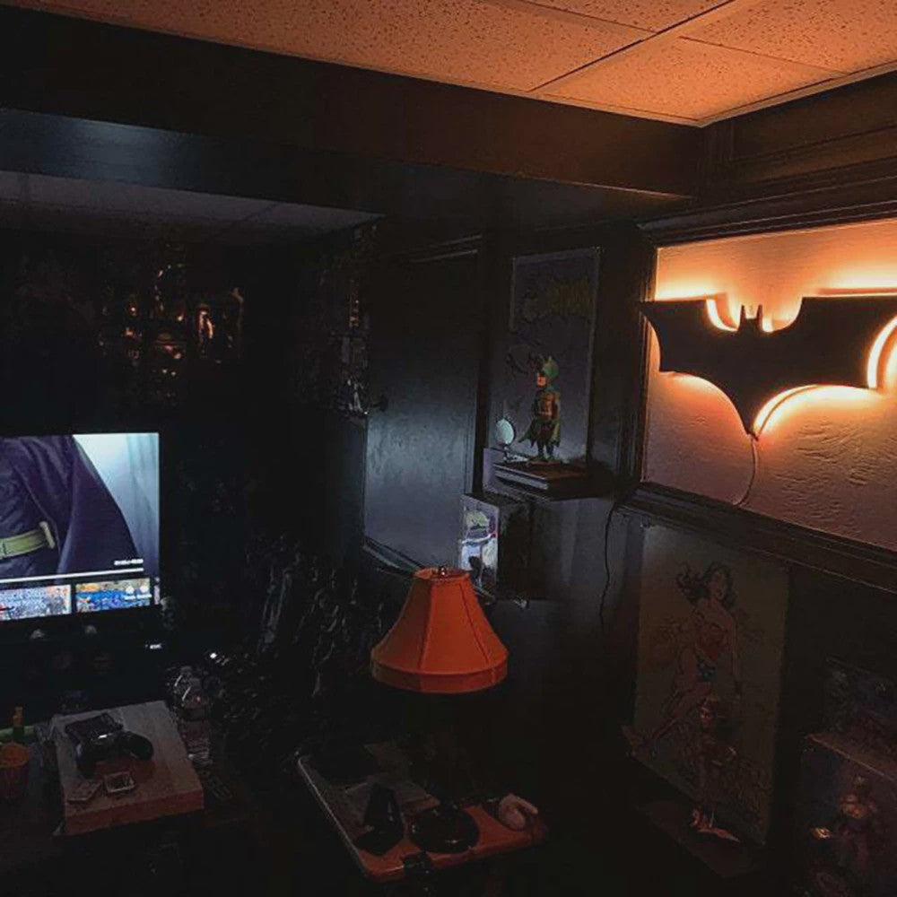 Creatieve 3D Bat-logo Wandlamp met RGB LED en Afstandsbediening