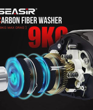 SEASIR Cast X2 Baitcasting Reel - 7.3:1 Versnelling, Keramische Lagers & Carbon Washer