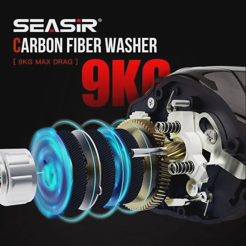 SEASIR Cast X2 Baitcasting Reel - 7.3:1 Versnelling, Keramische Lagers & Carbon Washer