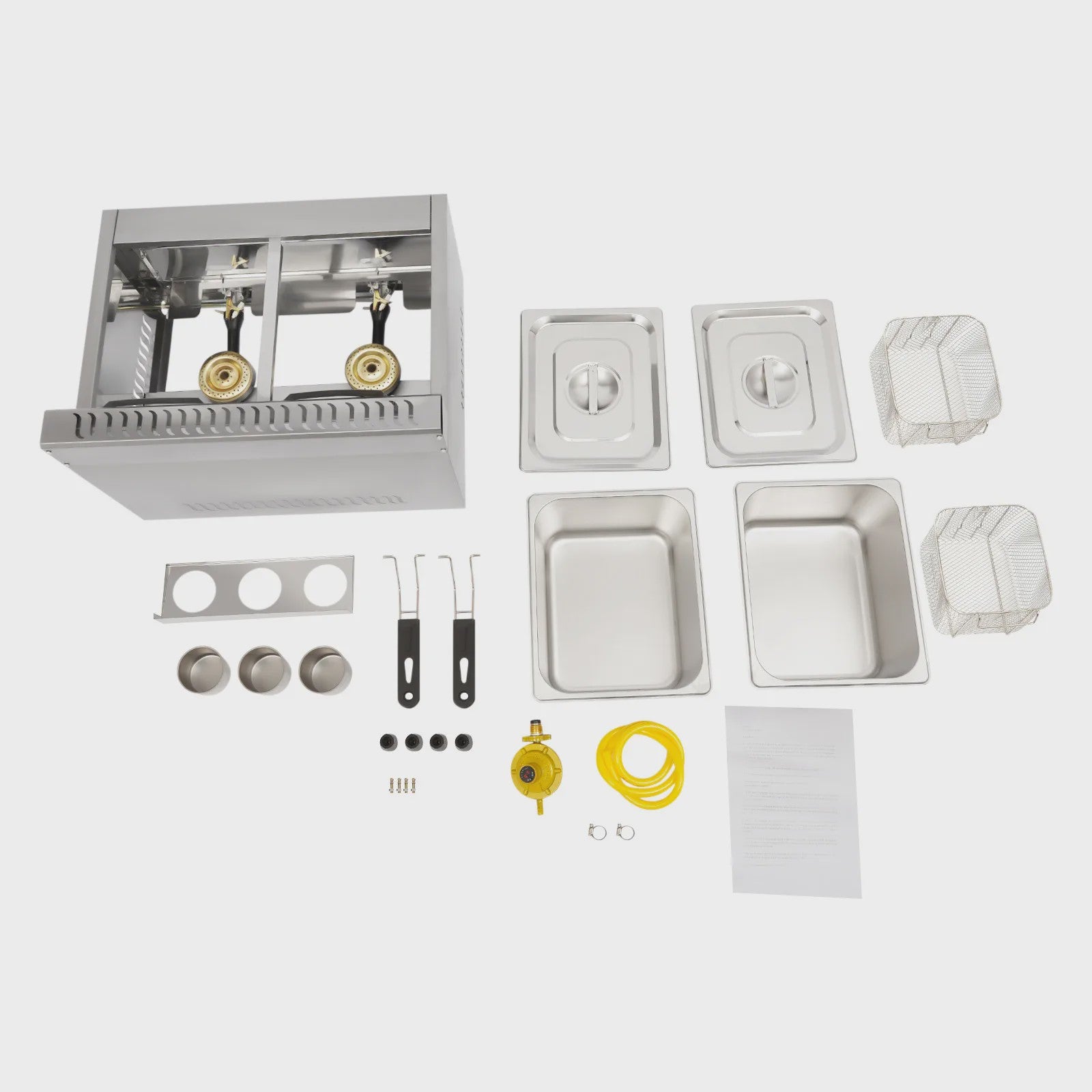Professionele Dubbele Gas Frituurpan 12.68Qt met Dubbele Temperatuurregeling - Hoge Capaciteit