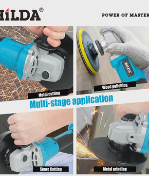 Krachtige HILDA 21V Brushless Haakse Slijper - Snoerloos Polijstmachine (Makita Accu Compatibel)