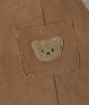 Corduroy Overalls Baby Jongen met Schattige Beer - Verstelbare Taille