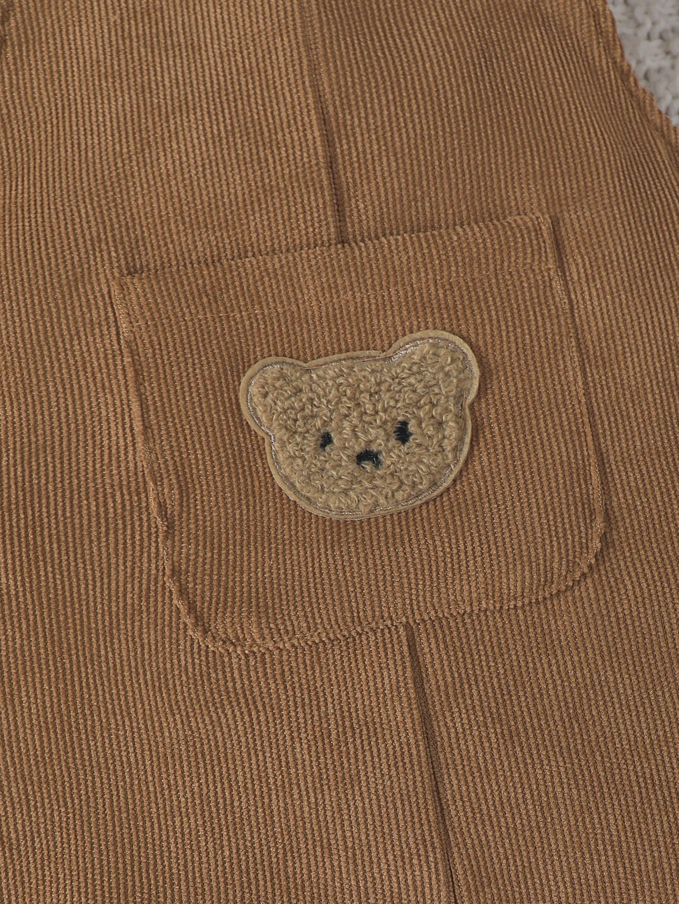 Corduroy Overalls Baby Jongen met Schattige Beer - Verstelbare Taille