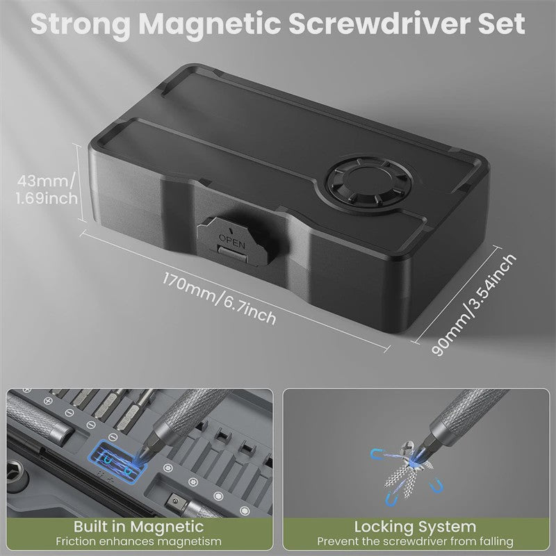 69-delige Magnetische Ratel Schroevendraaierset met 4 Handvatten & S2 Staal Bits voor Precisiewerk