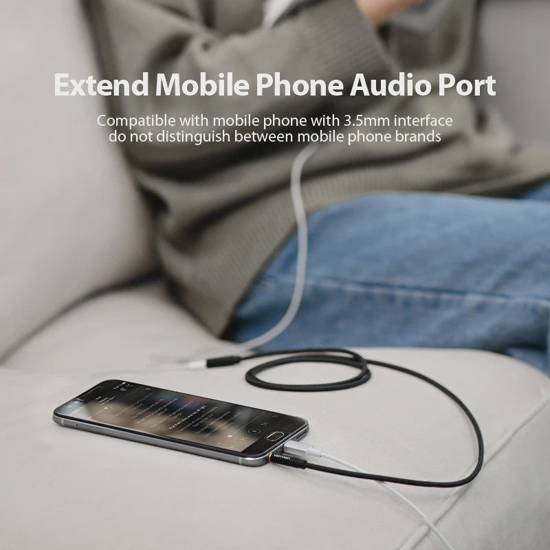 Vention 3.5mm AUX Verlengsnoer - Stereo Audio Kabel voor Auto, Laptop, PC, TV