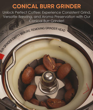 BioloMix Professionele Koffiemolen met 48 Instellingen en Timer voor Espresso, Filterkoffie & French Press