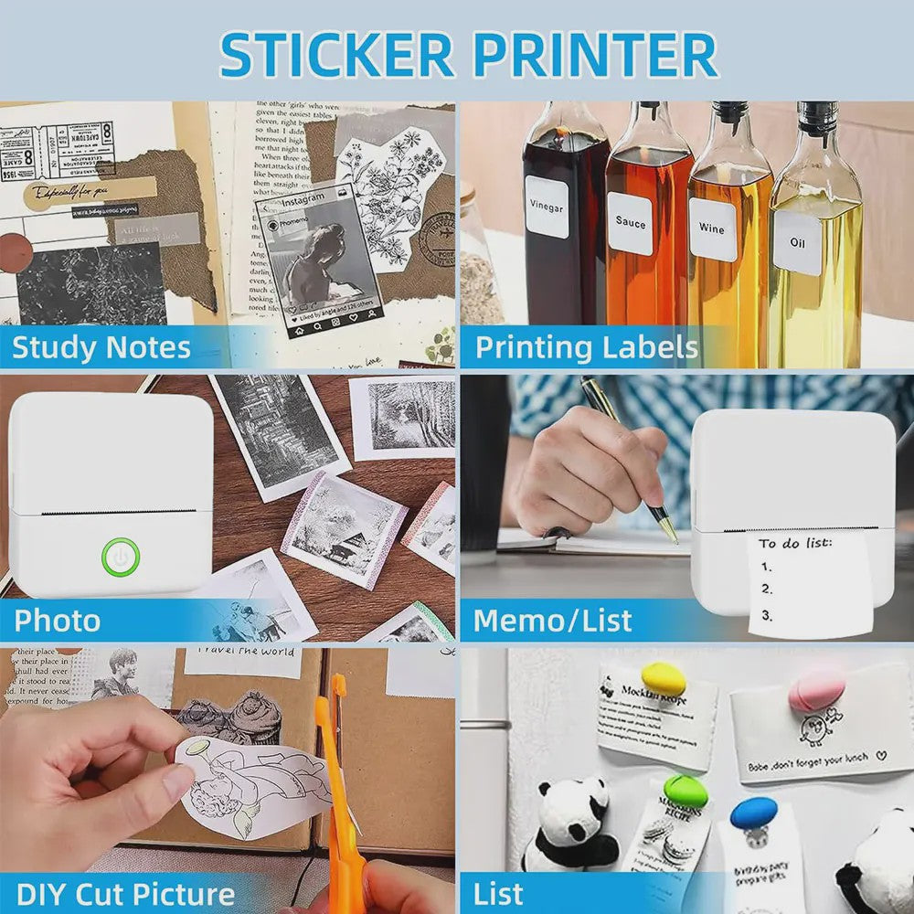 Mini Thermische Printer - Draagbaar, Bluetooth, voor Foto's & Labels