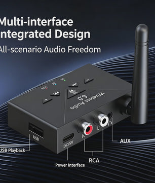 Draadloze Bluetooth 6.0 Audio Ontvanger met AUX, RCA & USB - HIFI Stereo voor Auto en Speaker