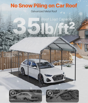 Robuuste Metalen Carport met Verzinkt Stalen Frame - Bescherming voor Auto & Boot